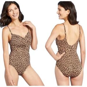 Aqua Green Leopard Print One Piece Swimsuit
